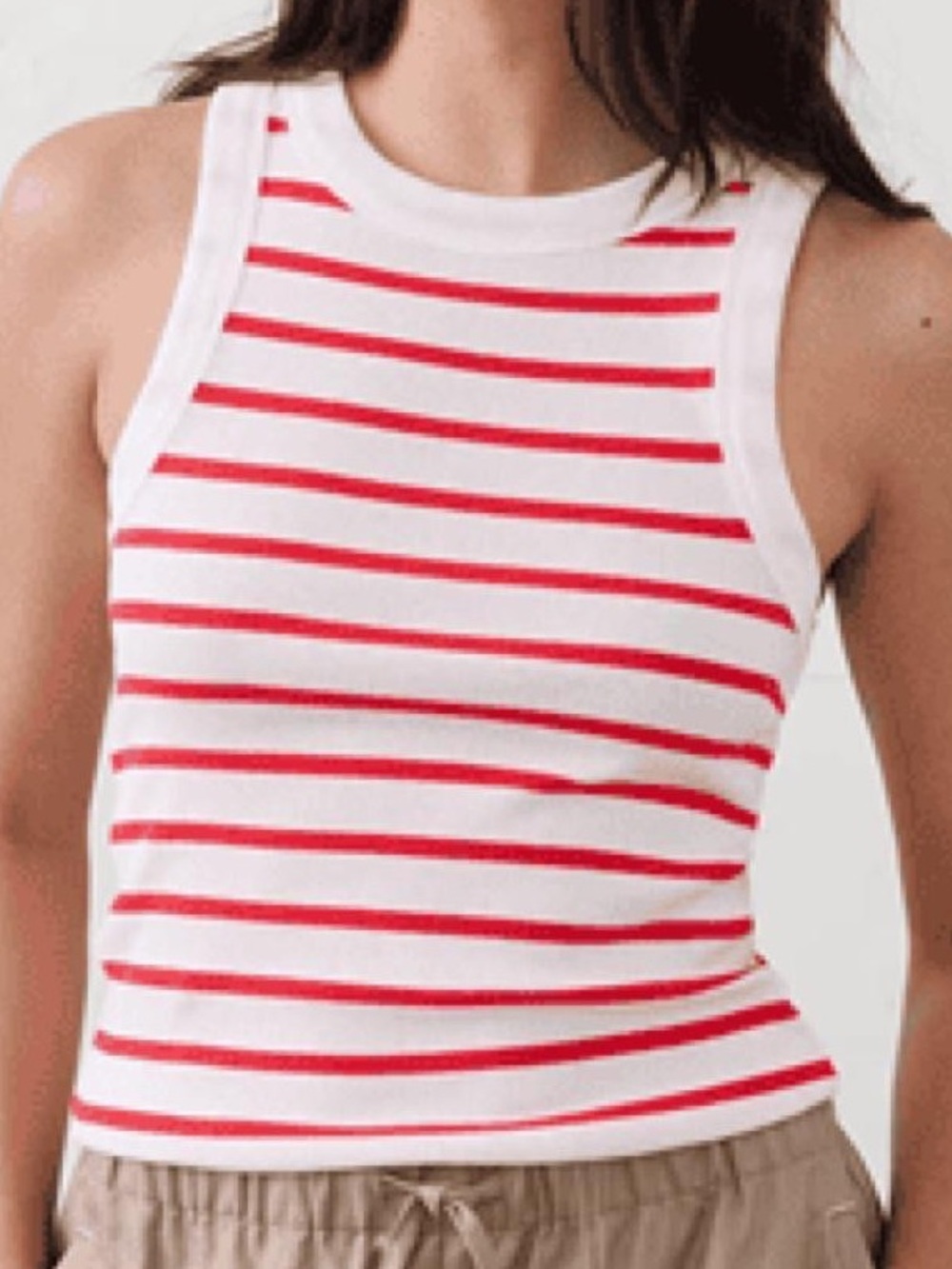 SO Pink Striped Racerback Tank Top